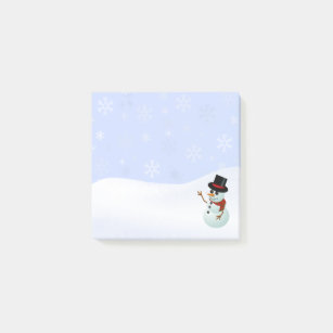 Winter Snowman With Snowflakes Post-it Notes