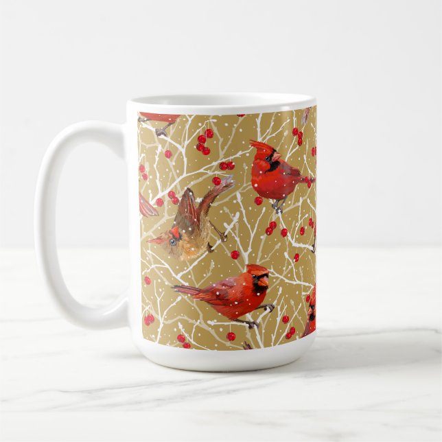 Winter Snowy Cardinals Mug (Left)