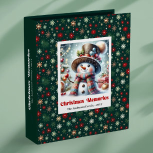 Winter snowy Christmas snowman personalized kids  Binder