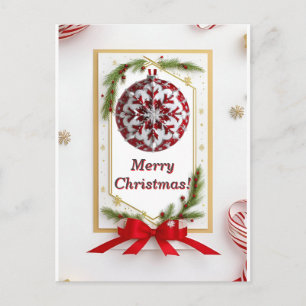 ❄️ Winter Snowy Frame Elegance ✨ Festive Holiday  Postcard