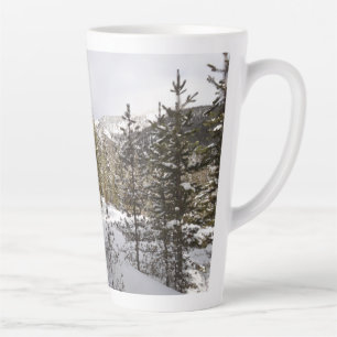 Winter Snowy Mountain Scene in Montana Latte Mug