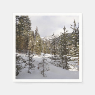 Winter Snowy Mountain Scene in Montana Napkin