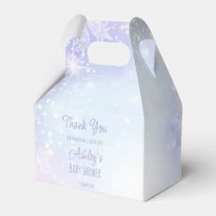 Winter snowy pastel colours baby shower  favor box