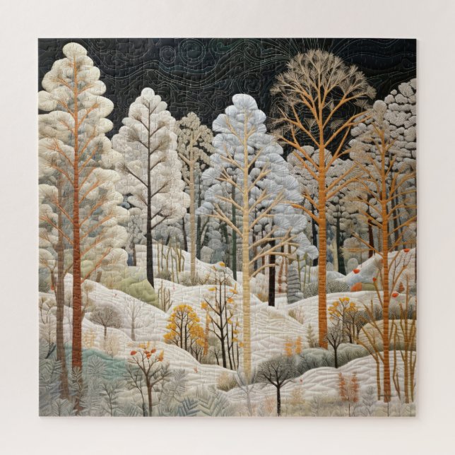 Winter Snowy Quilt Puzzle (Vertical)