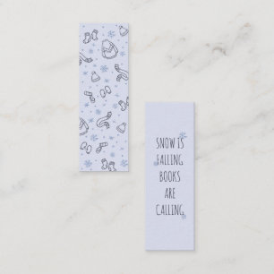 Winter Snowy time reads Mini Bookmark Calling Card