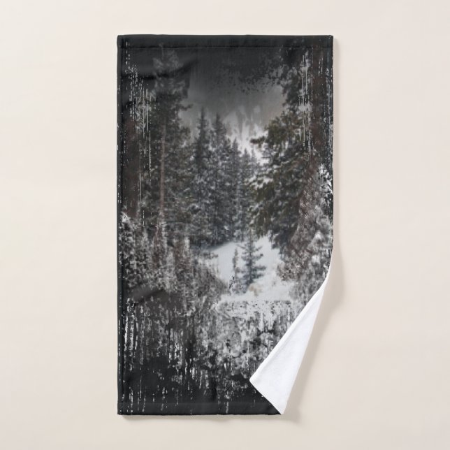 Winter Snowy Trees | Snowy Forest Bath Towel (Hand Towel)