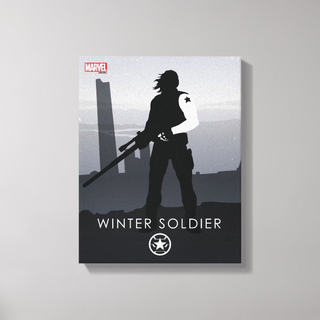 Winter Soldier Heroic Silhouette Canvas Print (Front)