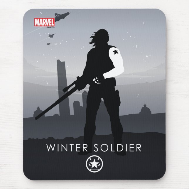 Winter Soldier Heroic Silhouette Mouse Pad (Front)