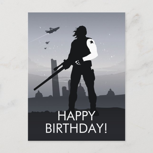 Winter Soldier Heroic Silhouette Postcard (Front)