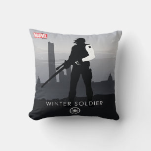 Winter Soldier Heroic Silhouette Throw Pillow