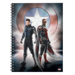 Winter Soldier & The Falcon in Front of Shield Notebook