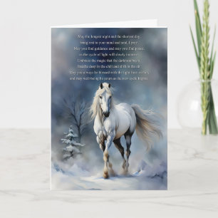 Winter Solstice Blessing Horse in the Snow Night Card