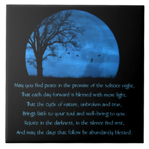 Winter Solstice Blessing with Moon and Oak Tree Tile