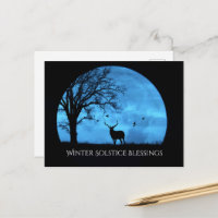 Winter Solstice Blessings Oak Tree Moon Elk