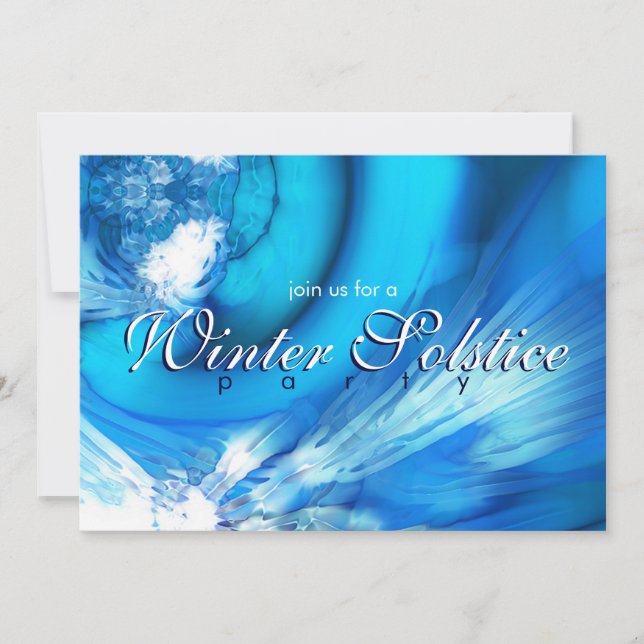 Winter Solstice Blue Abstract Invitation (Front)