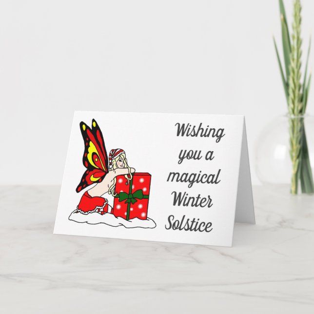 Winter Solstice Fairy Holiday Card (Front)