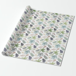 Winter Solstice Flora Symbols Wrapping Paper