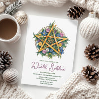 Winter Solstice Floral Yule Pentacle Pagan
