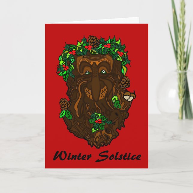 Winter Solstice Greenman Card (Front)