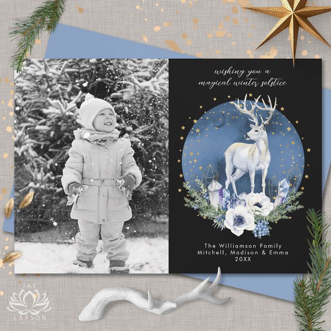 Winter Solstice Holiday Deer Blue Christmas Photo  (Creator Uploaded)