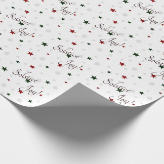 Winter Solstice Joy Red and Green Stars Wrapping Paper