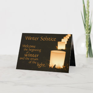 Winter Solstice Longest Day Return to Light Winter Holiday Card