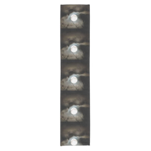 Winter Solstice Moon Celestial Art Short Table Runner