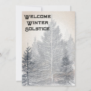 Winter Solstice Party Invitation arbres nus
