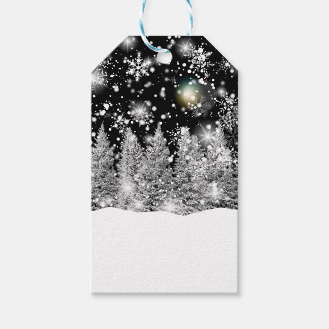 Winter Solstice Snowfall Gift Tags (Front)