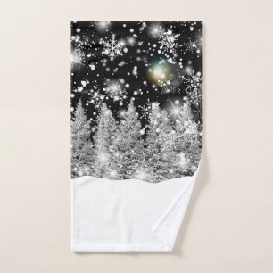 Winter Solstice Snowfall Hand Towel