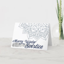 Winter Solstice Snowflake Mandala Blue Silver