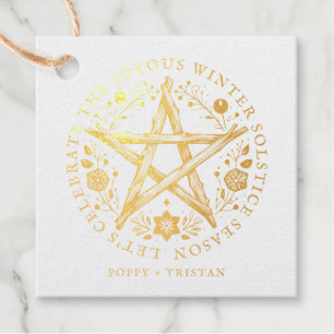 Winter Solstice Twig Star Pentacle Wicca Favour Tags