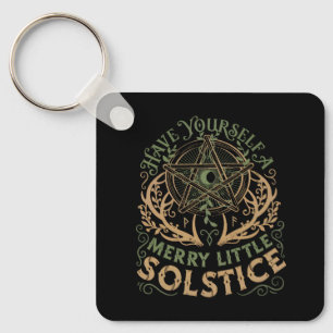 Winter Solstice Yule Christmas Holiday Keychain