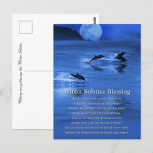 Winter Solstice Yule with Dolphins  Postcard