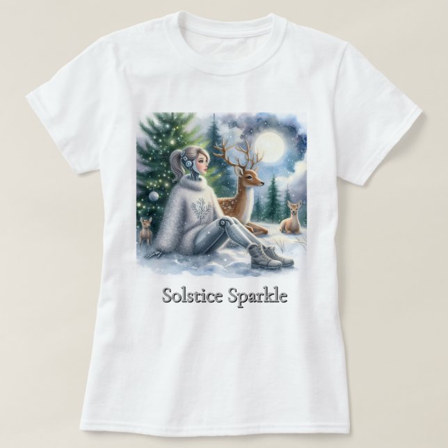 Winter Sparkle Tech STEM Girls Solace   T-Shirt (Design Front)