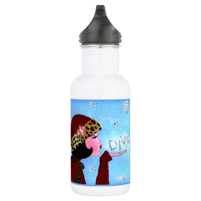 "Winter Sparkles DIVA” 532 Ml Water Bottle (Right)