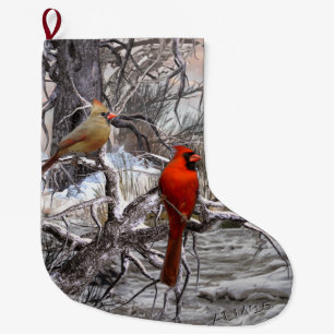 Winter Spirits Cardinals Stocking