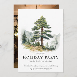 Winter Splendour Christmas Tree Holiday Party Invitation