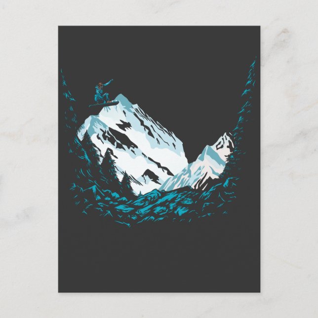Winter Sport Snowboard Snow Mountain Snowboarding Postcard (Front)
