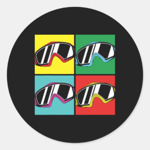 Winter Sport Snowboarding Goggles Pop Art Snowboar Classic Round Sticker