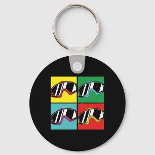 Winter Sport Snowboarding Goggles Pop Art Snowboar Keychain
