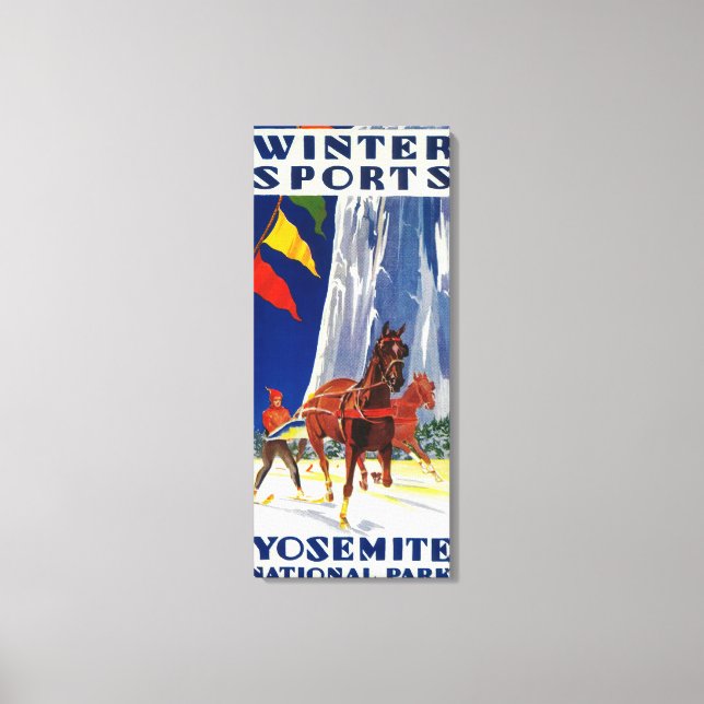Winter Sports at Yosemite PosterYosemite, CA Canvas Print (Front)
