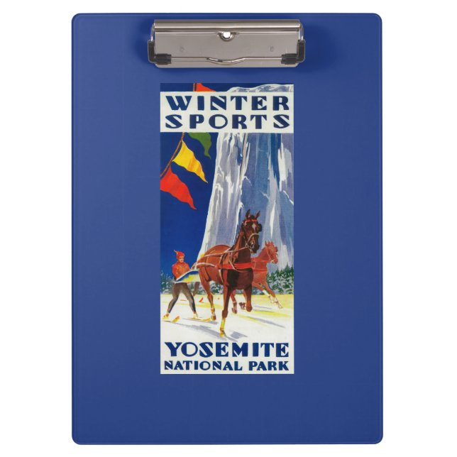 Winter Sports at Yosemite PosterYosemite, CA Clipboard (Front)