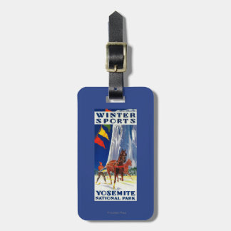 Winter Sports at Yosemite PosterYosemite, CA Luggage Tag