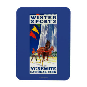 Winter Sports at Yosemite PosterYosemite, CA Magnet