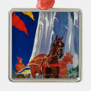 Winter Sports at Yosemite PosterYosemite, CA Metal Ornament