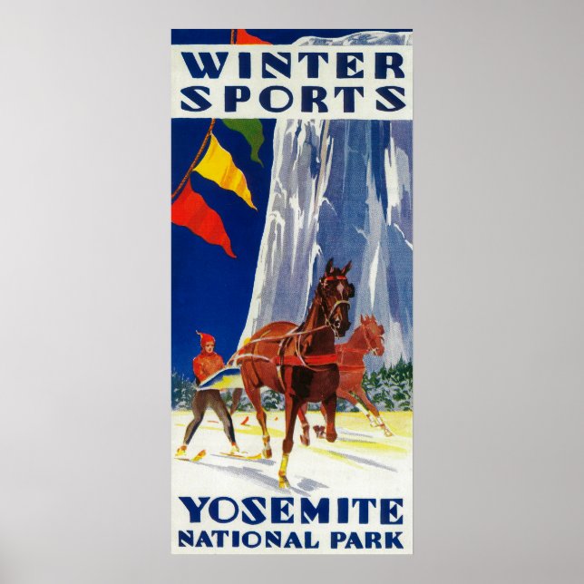 Winter Sports at Yosemite PosterYosemite, CA Poster (Front)