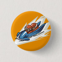 Winter Sports Bobsled Flair Button