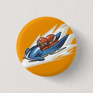 Winter Sports Bobsled Flair Button