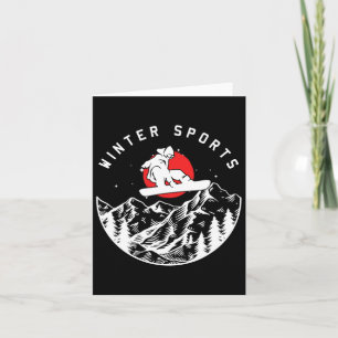 Winter Sports Extreme Snowboarder Mountains Downhi Card